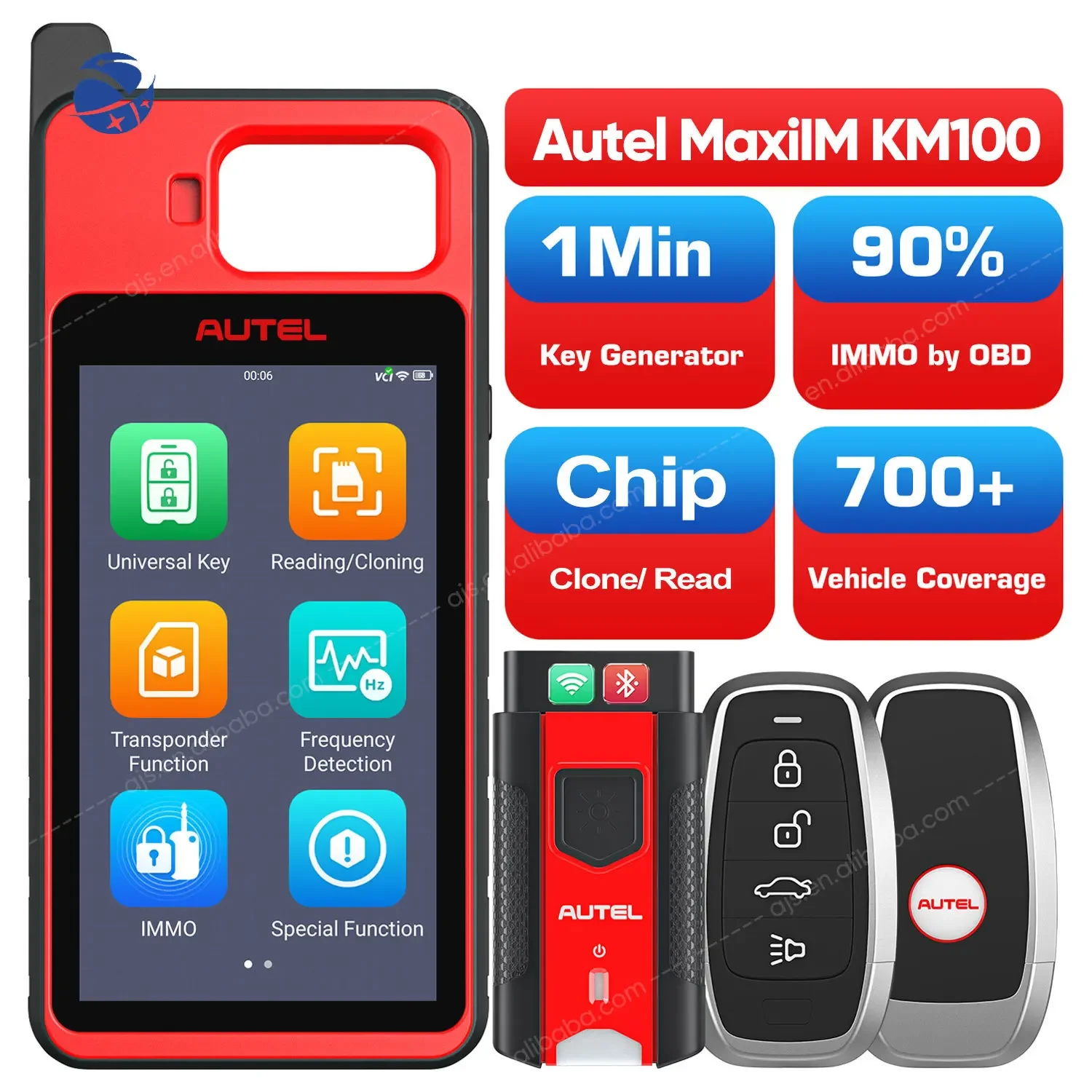 Autel Official Store km100 X cars ikey programmer diagnostic tool IMMO Generation key machine Altar obd2 scanners