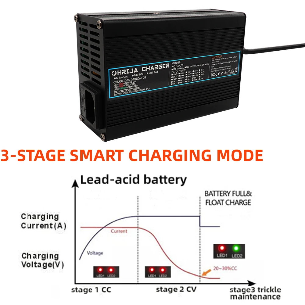 Ładowarka 24v 10a do 10Ah do 100Ah 24V akumulator kwasowo-ołowiowy elektryczny wózek inwalidzki AGM bateria wysokiej jakości aluminium stop