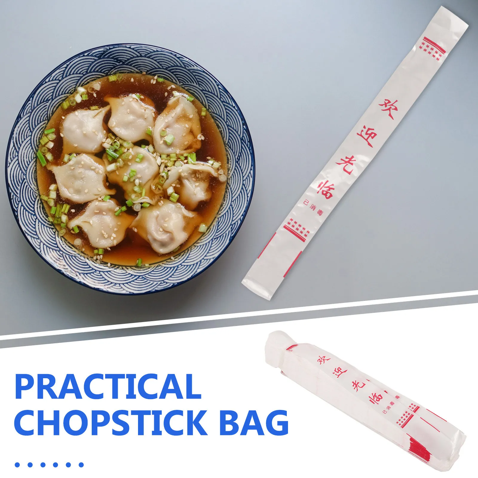 1000Pcs Plastic Chopsticks Sleeves Takeout Cutlery Pouches Foldable Compact Storage Bags for Spoons Forks Daily Use Travel