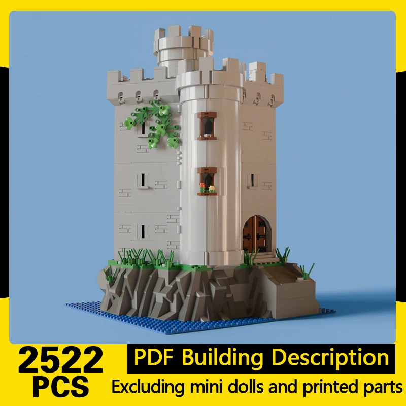 Medieval Castle Model MOC Building Bricks White Library Tower Modular Technology Gifts Holiday Assemble Children Toys Suit