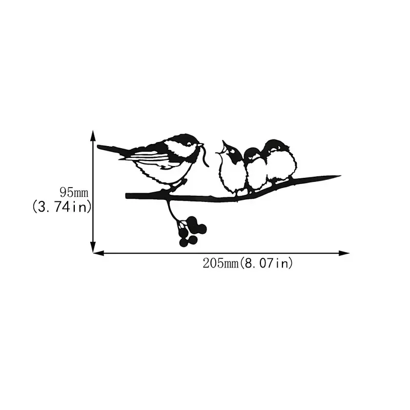 Arte do pássaro do metal do aço inoxidável, Decoração do jardim, Ornamento de silhuetas ao ar livre, Quintal, Arte animal