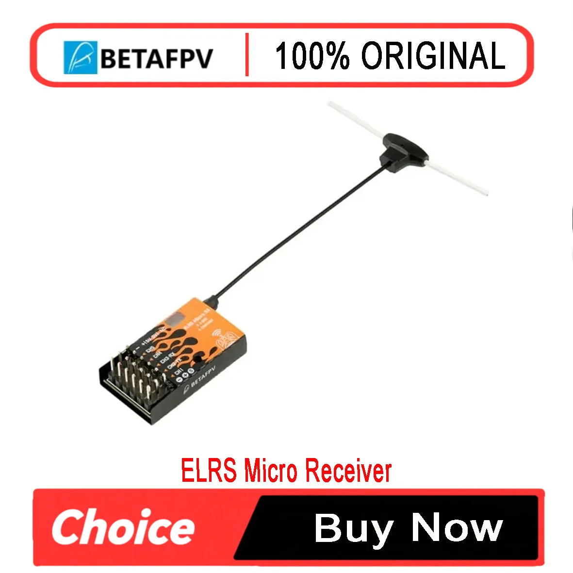BETAFPV ELRS Micro Receiver RC 2.4G 5 Channel PWM/CRSF 5V~9V Output For Long-Distance Fixed-Wing Helicopter Ship Model Car DIY