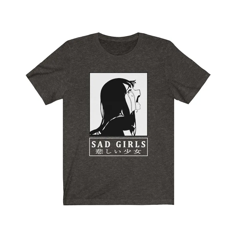 Sad Girls Japanese Aesthetic Vaporwave Kawaii Shirt / Yami Kawaii, Pastel Goth, Pastel Grunge, Anime Vaporwave, Japanese, Unisex