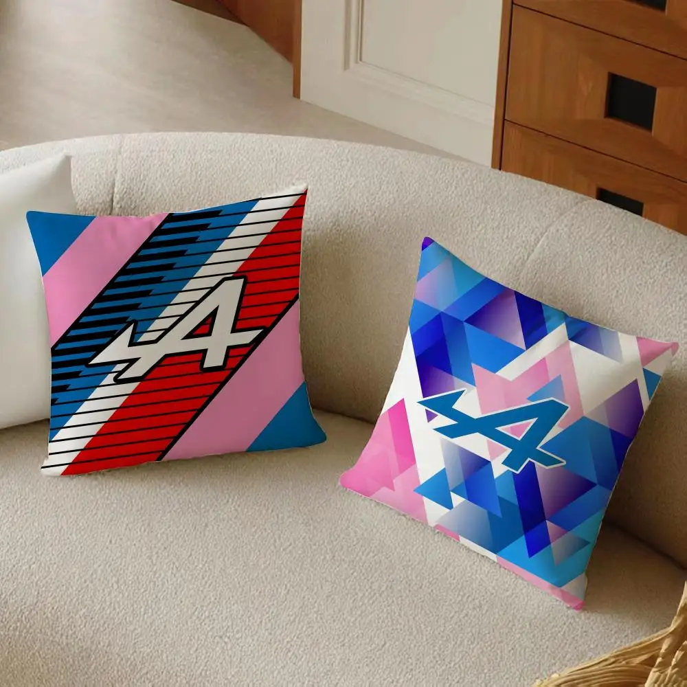A-Alpines Automobiles Cushion Cover Daily Washable Linen Pillowcase Soft  for Sofa Bed Home Room Decor