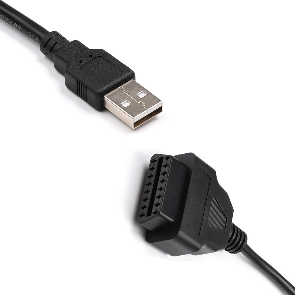 

NEWEST 1M Extension Cable 16Pin OBD2 To USB Port Adapter Cable Connector Diagnostic Tool Female 16Pin to USB Connection Cable