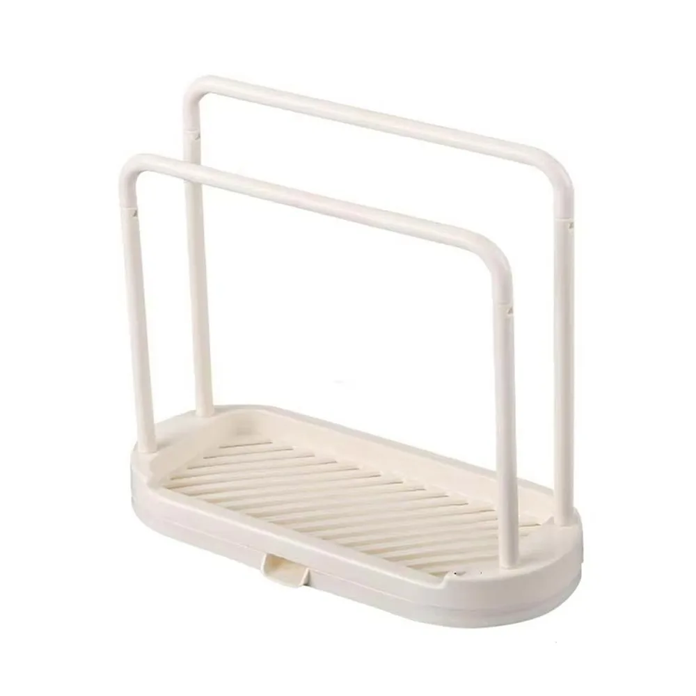 Detachable Kitchen Dishcloth Holder Double-Layer Hollow Design Countertop Rag Hanger Easy To Clean Multifunctional