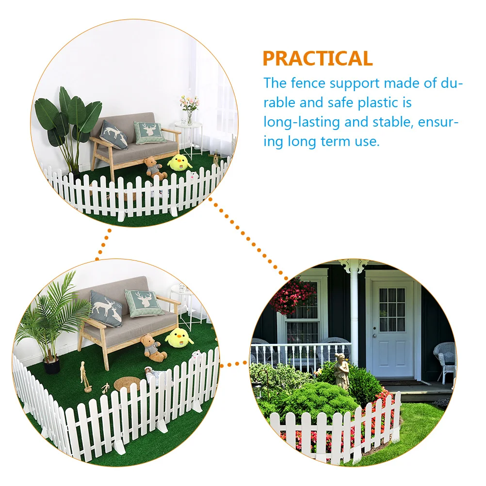 4pcs Fence Base Brown Plastic Stabilizer Durable Garden Supplies Fixing Holes Reinforcement Matching Colors Fence Support Parts