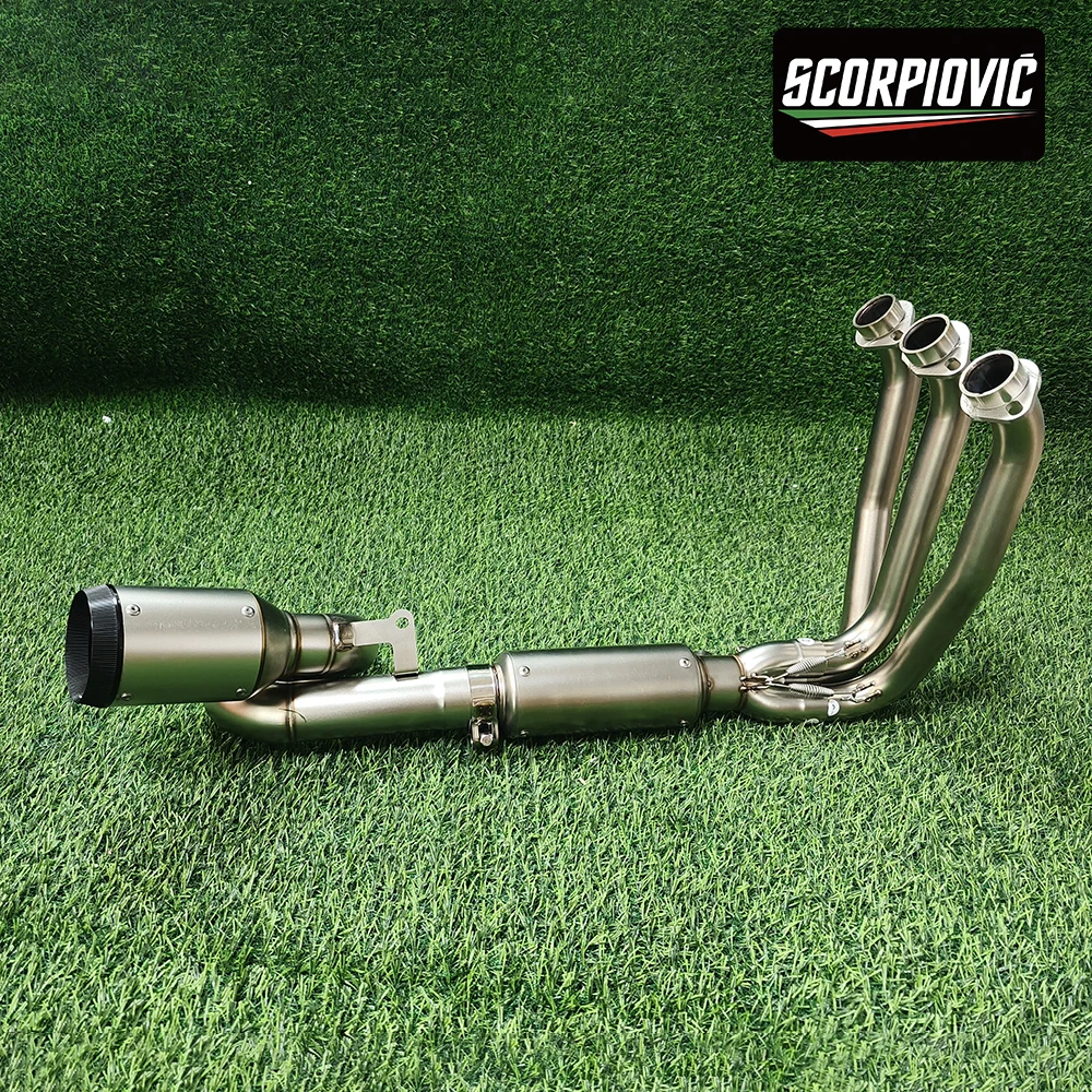 Motorcycle Escape Full Exhaust System Modify For CFMOTO 675SR-R 675SRR 675NK 2024-2025 Racing Front Pipe