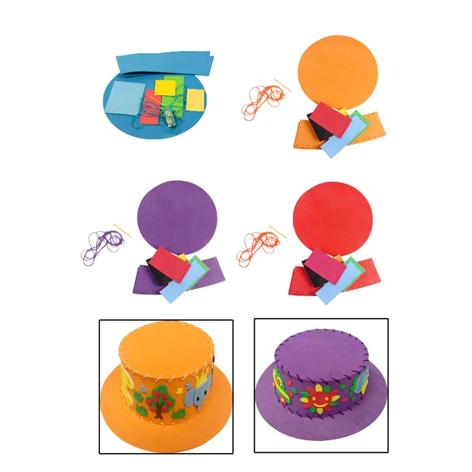 Kids Handmade Hat Craft Kit EVA DIY Materials Practical Set for Boys Girls School Projects and Parties