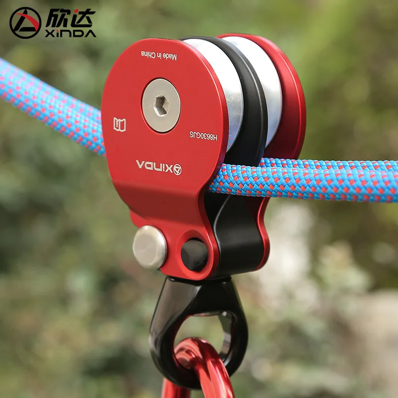 Universal Joint Rotating Ring Rope, Mountaineering And Rock Climbing, Aerial Work, Anti Knot Side Plate, Double Pulley, P477