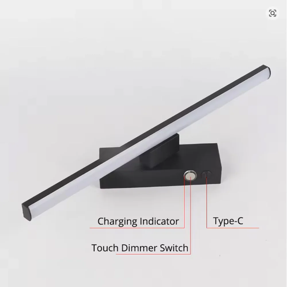 Modern 330° Rotatable LED Wall Light With Touch Switch Dimming Rechargeable Battery Bedroom Bedside Wall Lamp Light fixture