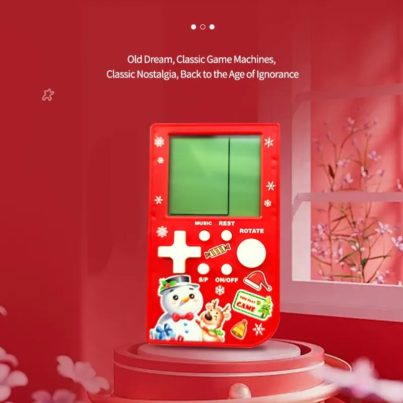 Consola de juegos portátil, consola de juegos de Navidad, muñeco de nieve, modelo retro, consola de juegos portátil