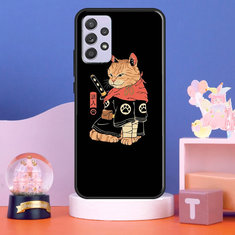 Ukiyo-e Samurai Cat Neko Ramen Cover For Samsung A12 A22 A32 A42 A52 A72 A51 A71 A34 A14 A54 A52S A33 A53 Phone Case