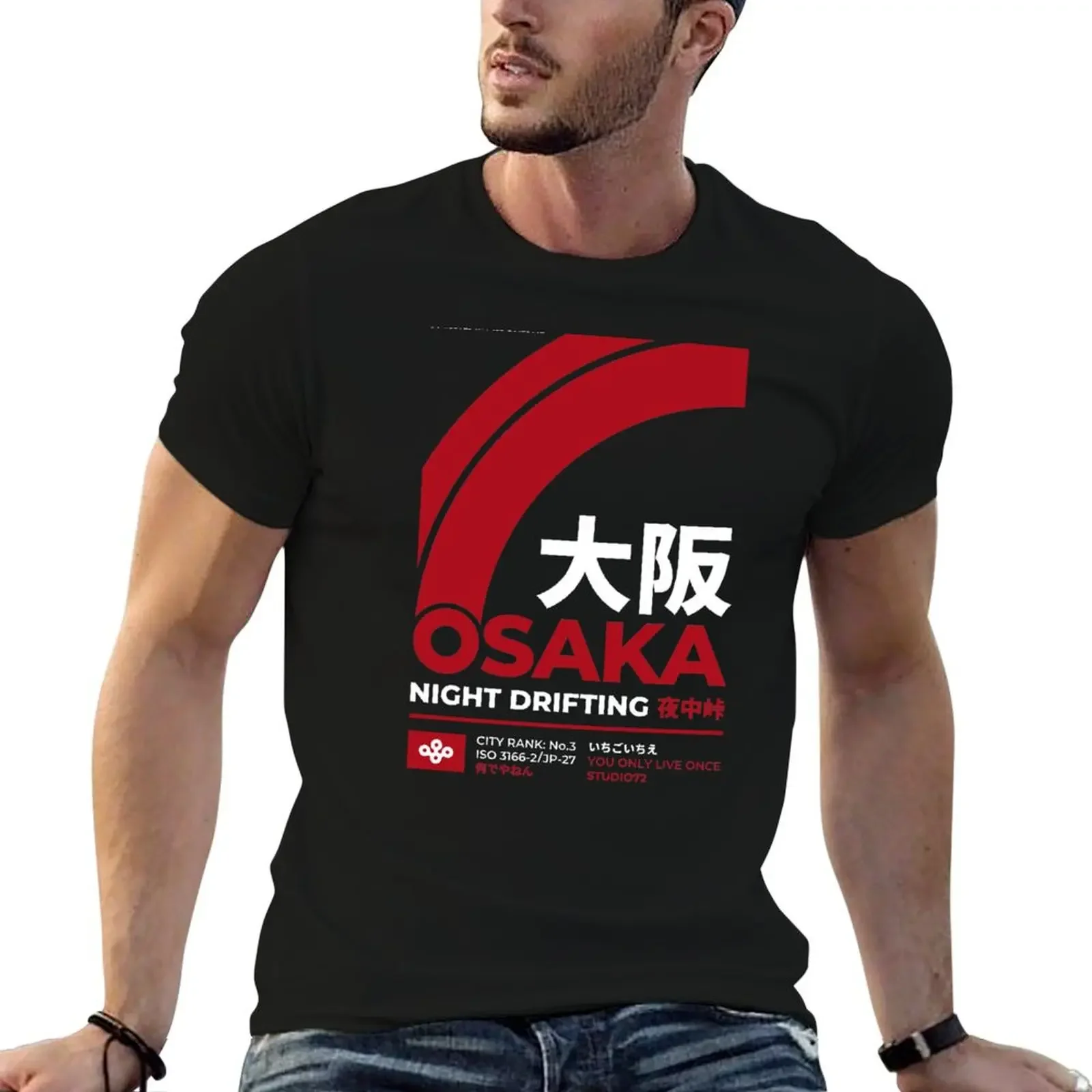 

Osaka Night Drifting T-Shirt customizeds vintage graphic tee custom shirt blacks designer t shirt men