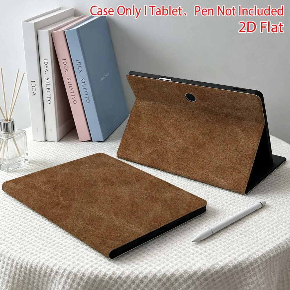 Brown Leather Texture For OPPO VIVO IQOO OnePlus Realme Pad 3 Pro 13 12.1 11.4 11 inch Pen Tray Tablet Case Soft