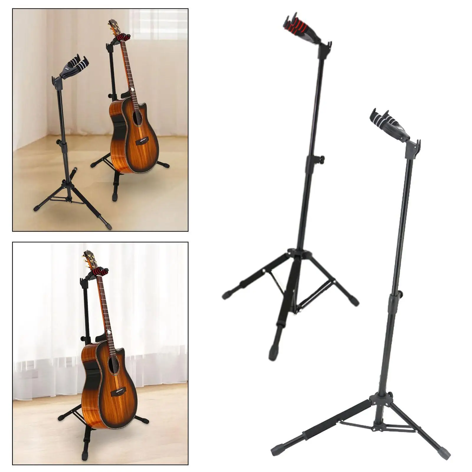 

Professional Folding Guitar Stand with Nonslip Rubber Portable Musical Instrument Rack for Guitar Support