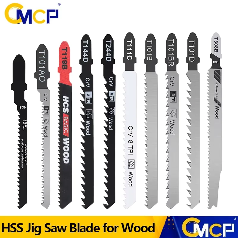 CMCP 1 Stück T-Schaft-Stichsägeblatt HCS sortiertes Stichsägeblatt für Holz, Kunststoff und Metall, Holzschneidewerkzeuge T118A T111C T101B T101AO