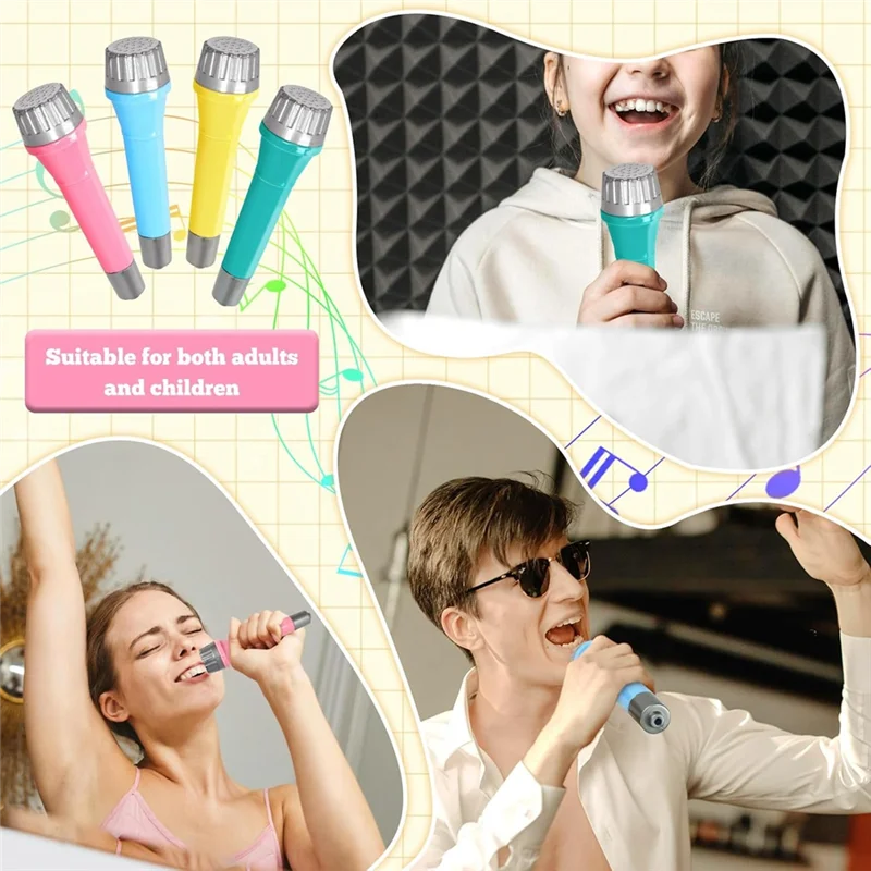 حزمة MACH-16 من الميكروفونات البلاستيكية، ميكروفون مزيف ملون لحشو أكياس جودي وهدايا حفلات أعياد الميلاد