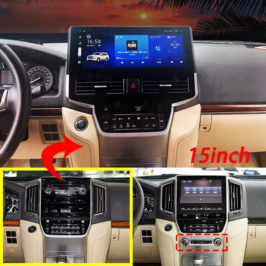 For Toyota Land Cruiser LC200 2008 2009 2010 - 2015 Car Radio Android 13 Multimedia Touch Screen GPS Navigation CarPlay Player