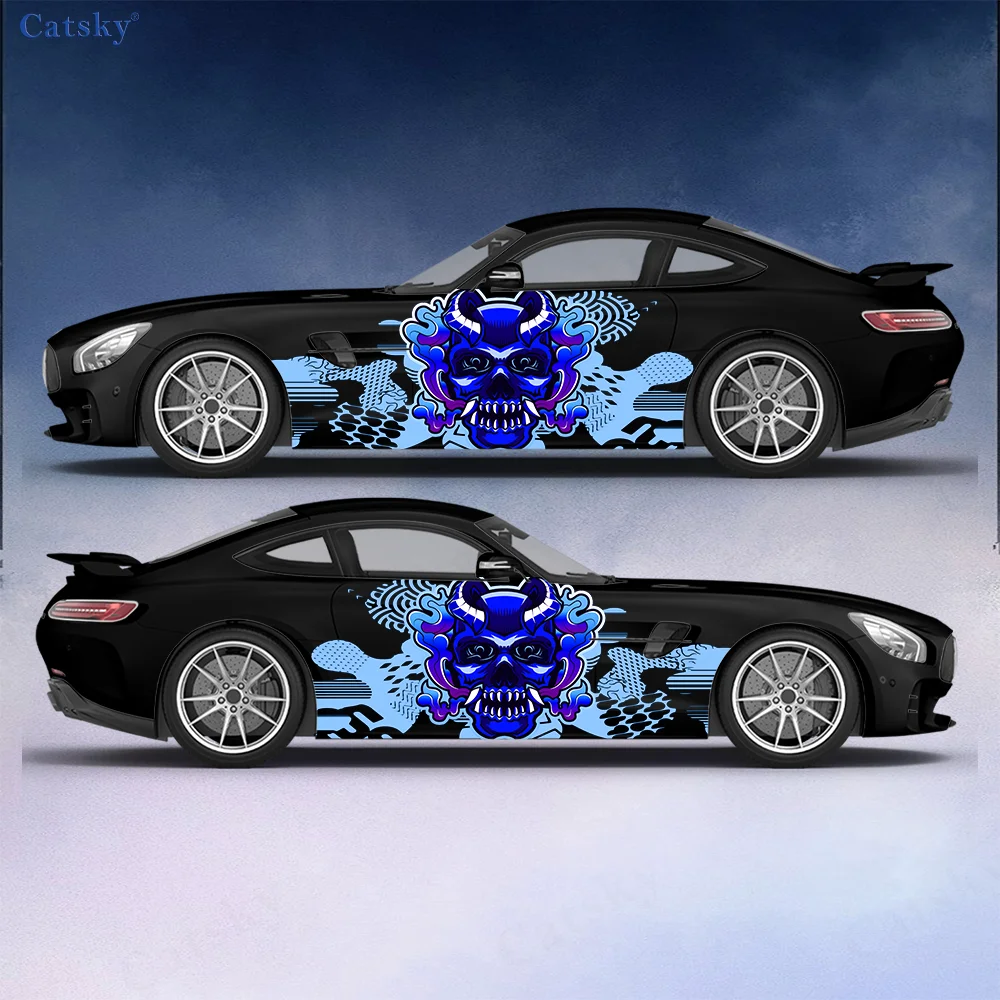 

Fierce Fangs Ghost Mask Car Vinyl Wraps Decal Self-adhesive PVC Sticker Suitable for Trucks SUV Decoration Auto Accessories Gift
