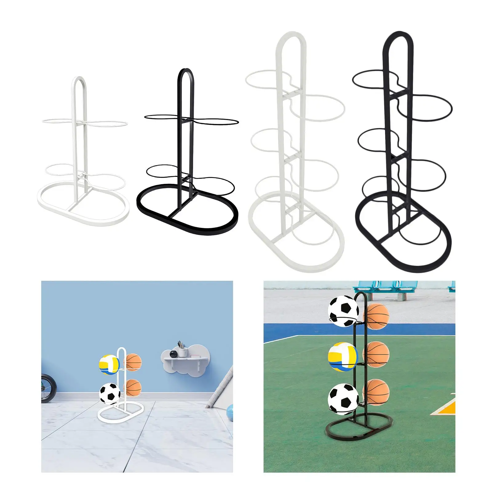 

Basketball Rack Multifunctional Ball Storage Holder for Garage Indoor Soccer