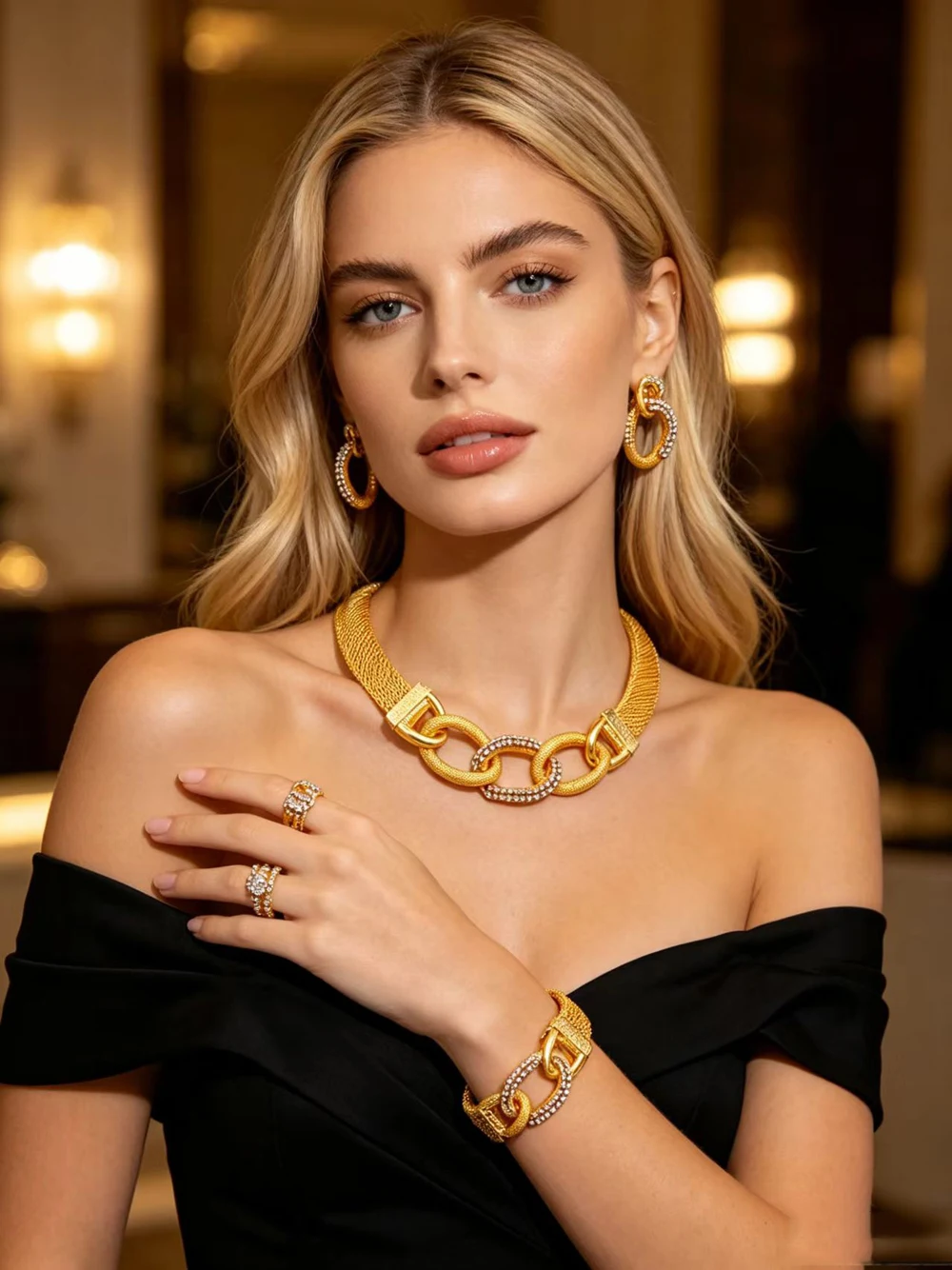 

Fashion Jewelry Sets for Women Earrings And Necklace Set Stylish And Elegant Accessory Combo