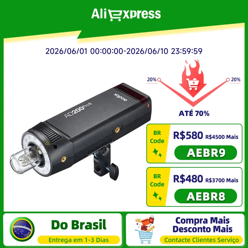 Godox ad200pro ii 200w ttl hss lanterna flash estroboscópica sem fio para sony canon nikon dslr câmera sem espelho ao ar livre ad200proii
