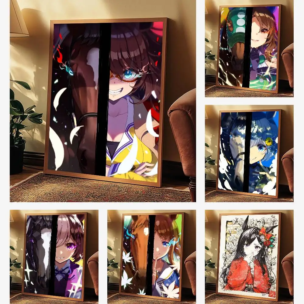 ملصق فني من Anime U-Umamusume Pretty DerbyS مع مطبوعات لتزيين غرفة النوم وغرفة المعيشة وغرفة المعيشة