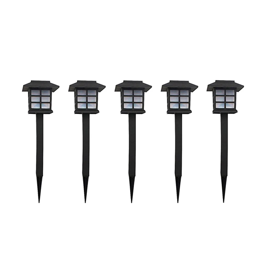 

5 pcs Solar Spike Lights Outdoor Garden Pathway Waterproof Lighting Decor for Walkway Lawn Landscape Solar Powered 6-8Hrs