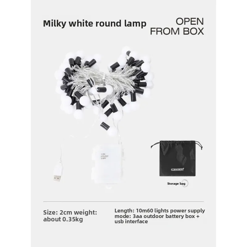 LUING BOX أضواء الأضواء المحيطة بطارية مقاومة للماء USB المزدوج إمدادات الطاقة التخييم أضواء خارجية أضواء الكرة خيمة الديكور #3