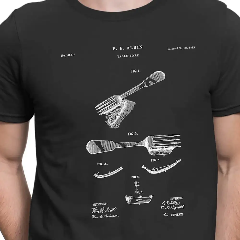 Fork Patent T Shirt Chef Cook S Pt257