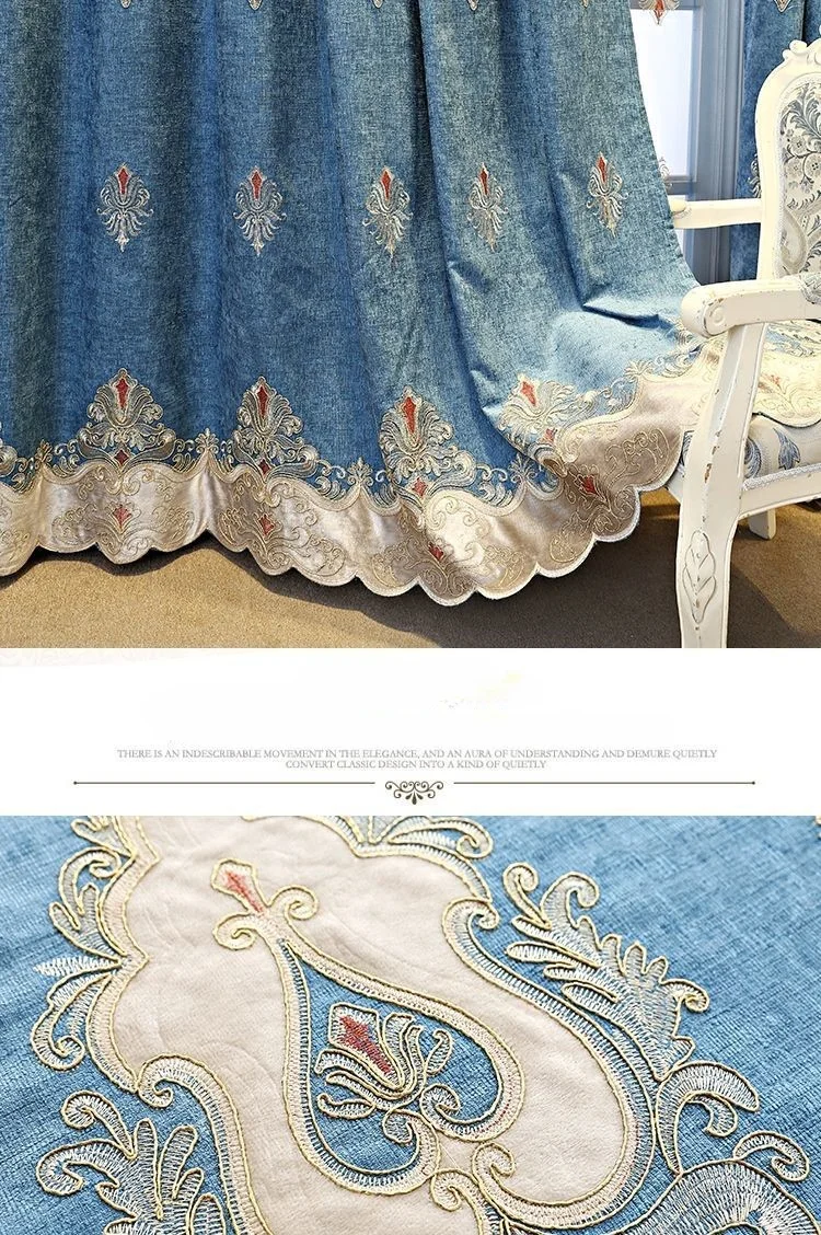 Neue Vorhänge für Wohnzimmer, Esszimmer, Schlafzimmer, hochwertige europäische Stickerei, Verdunkelung, nordisch, schlicht, stimmungsvoll, Chenille – Detail 7