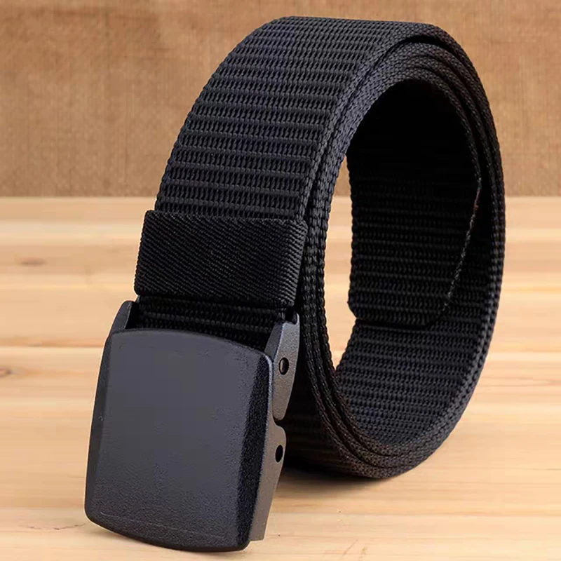 Classic Men Women Belts Military Nylon Adjustable Belt Outdoor Travel Tactical Waist Belt with Plastic Buckle for Pants