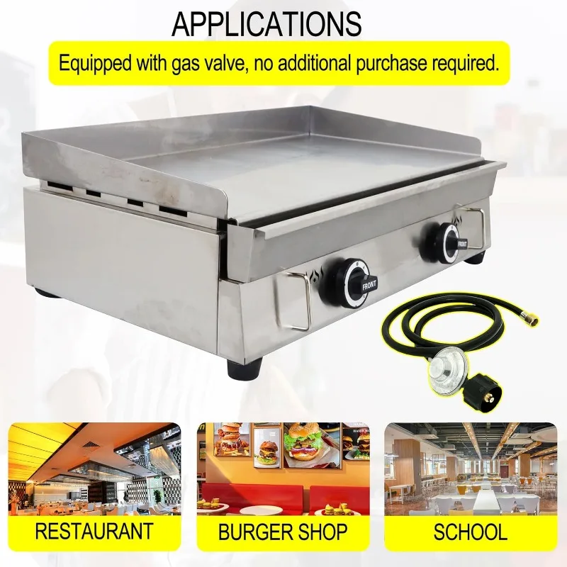 TECHTONGDA غاز البترول المسال كونترتوب سطح مسطح الشواية التجارية الفولاذ المقاوم للصدأ صينية شواء لوح تسخين شواء تيبانياكي شواء