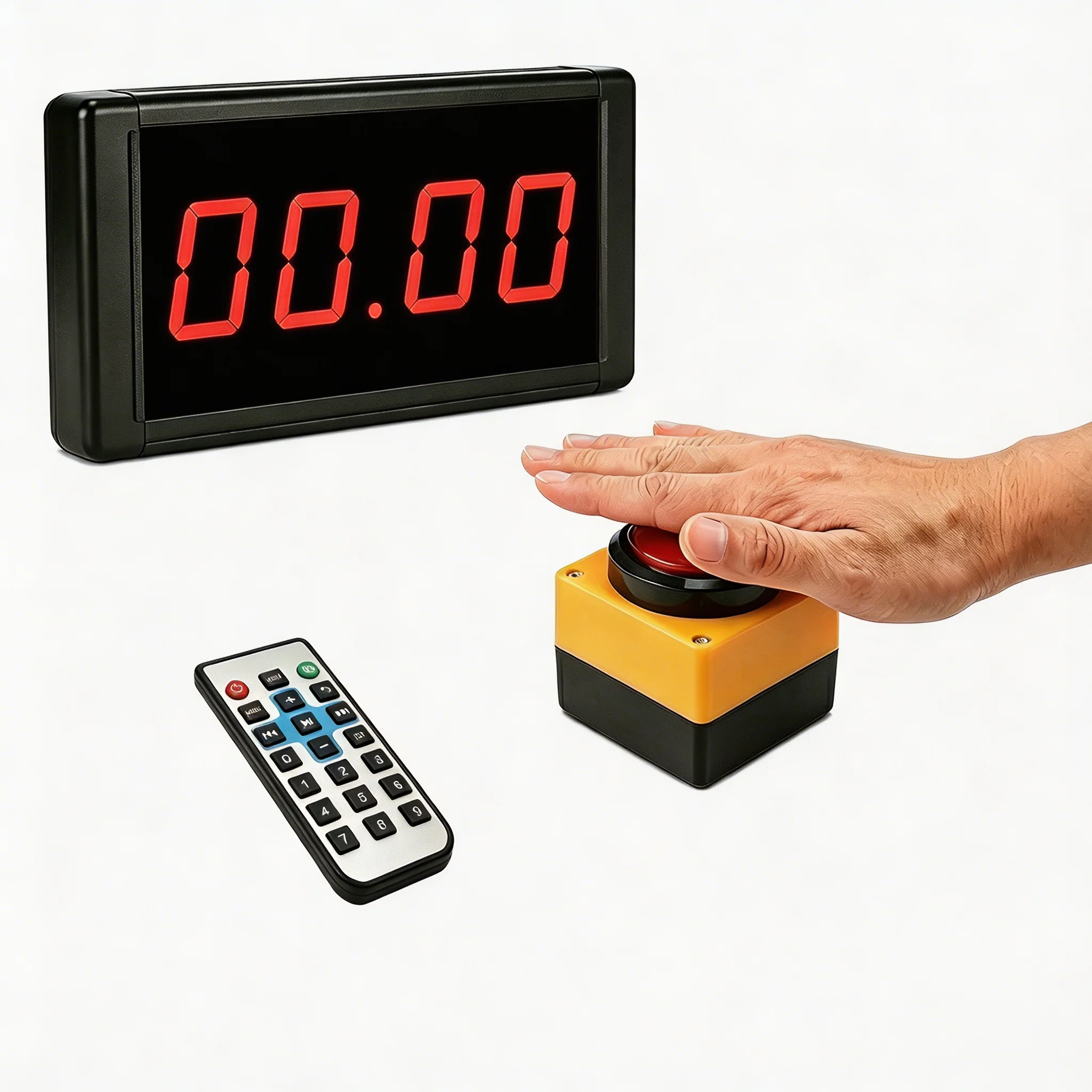 Temporizador de Desafío con Dificultad Ajustable, Control Remoto con Botón Grande, Pantalla Grande para Promoción Comercial y Publicidad