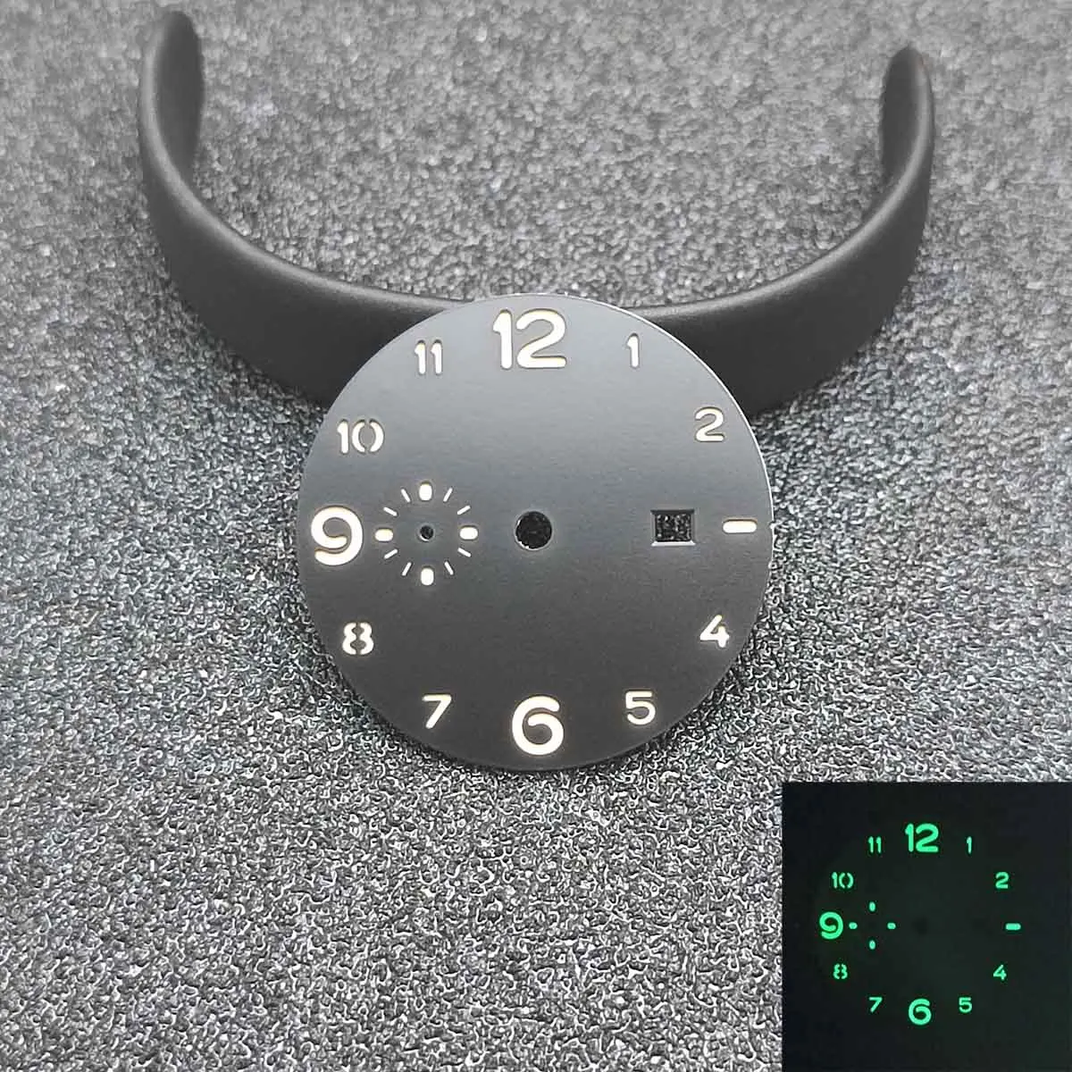 Replacement 36.6MM Watch Dial Single Calendar Green Luminous Dial for ST2557 Quartz Movement Watches Modification Parts