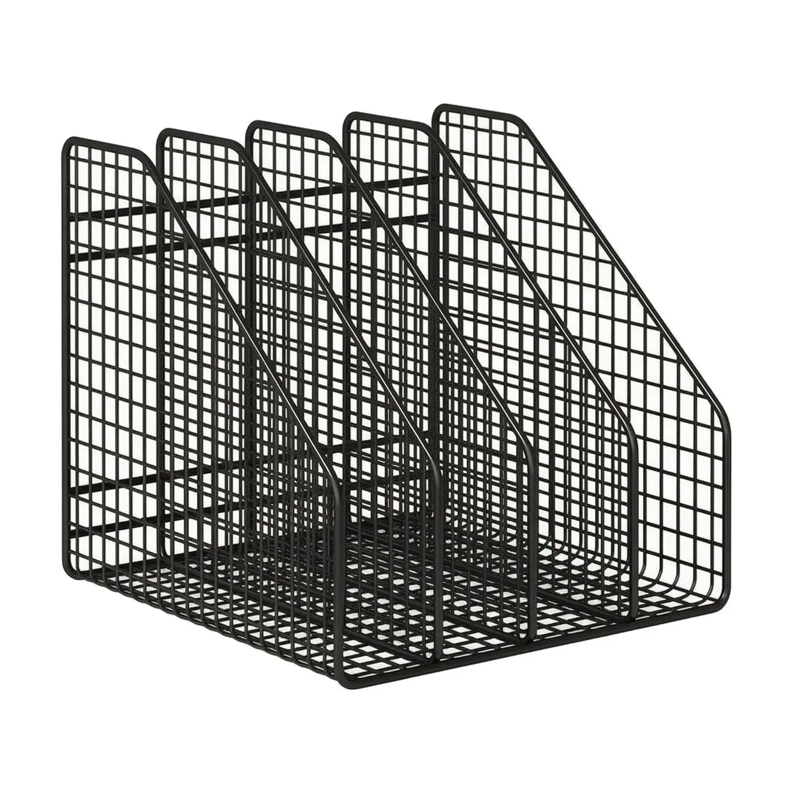 Compact Iron Office Organizer Desktop Wire Rack for Files Folders and Reading Material