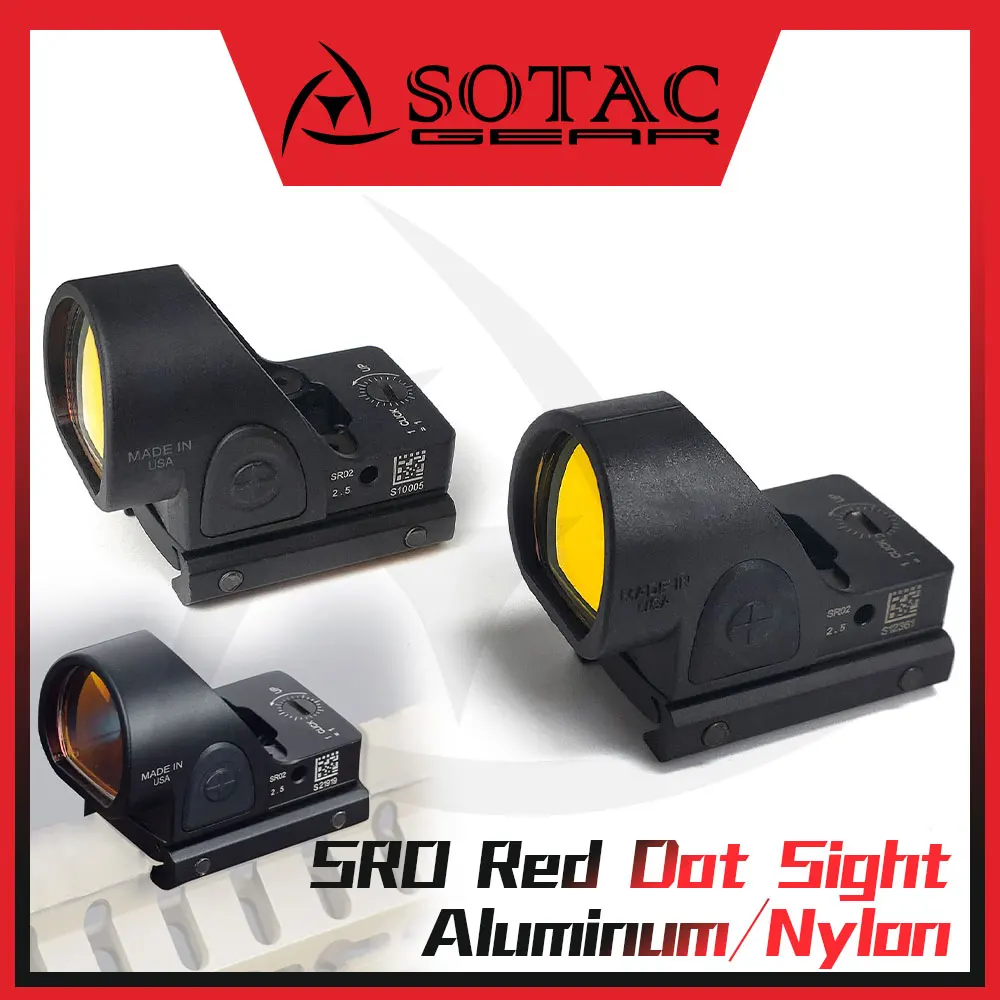 Mini SRO Red Dot Sight Scope Hunting Optics Reflex Sight Tactical Accessory Aluminum Nylon SOTAC GEAR