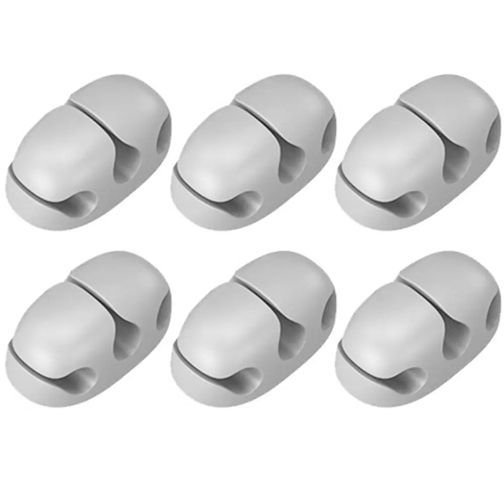 6Pcs Innovative Cable Management Cord Keeper 3-in-1 Slot Design Strong Adhesive Desktop Office Car Home Wire Organizer Clip