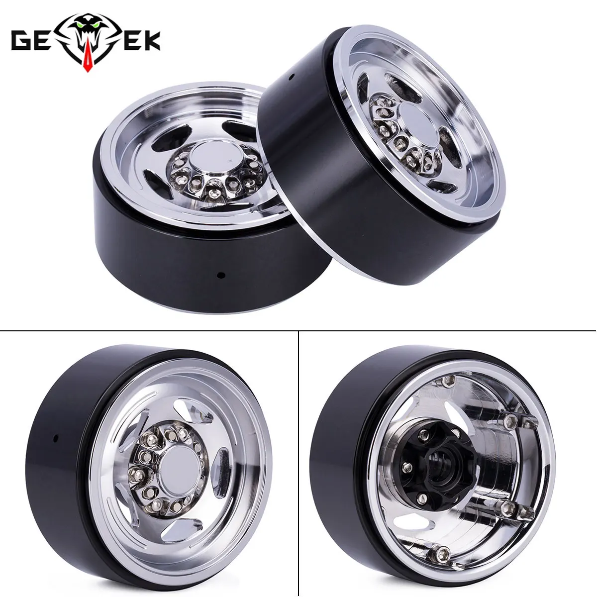 4pcs CNC Aluminum 1.9\'\' Vintage Wheel Hub Rim for 1/10 RC Car Axial SCX10 Wraith D90 RC4WD Capra TRX4 VS4-10 LCG Chassis Tires