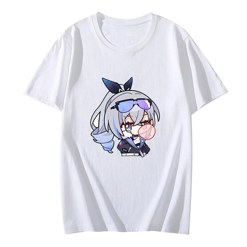 2025 Honkai Star Rail Silver Wolf T Shirts Men Aesthetic Graffiti QQ Characters T-shirts 100% Cotton Tees Aldult Female Anime Gr