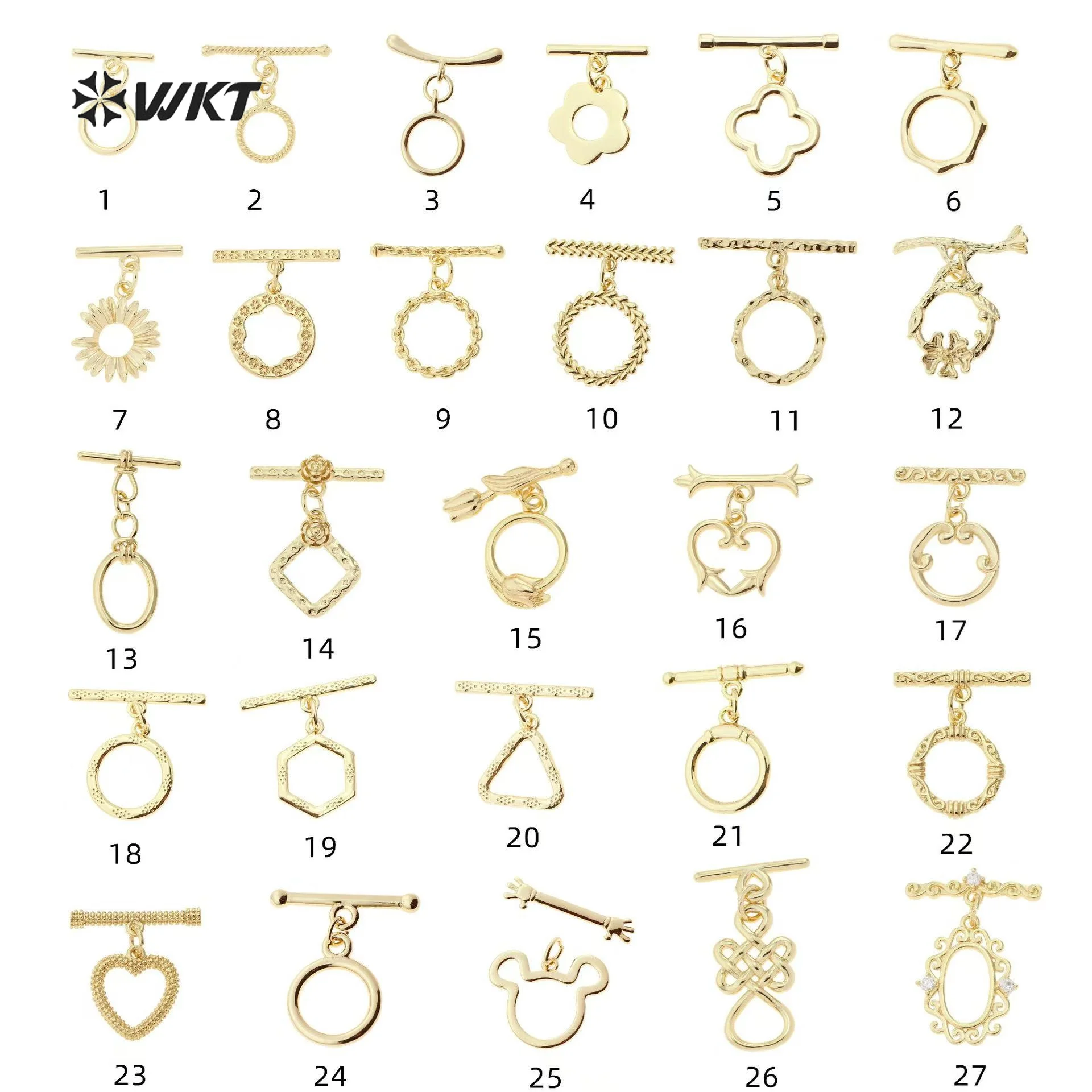 WT-JFE74 Wholesale contracted Gold OT buckle connector High quality Bracelet necklace jewelry accessories for women and men