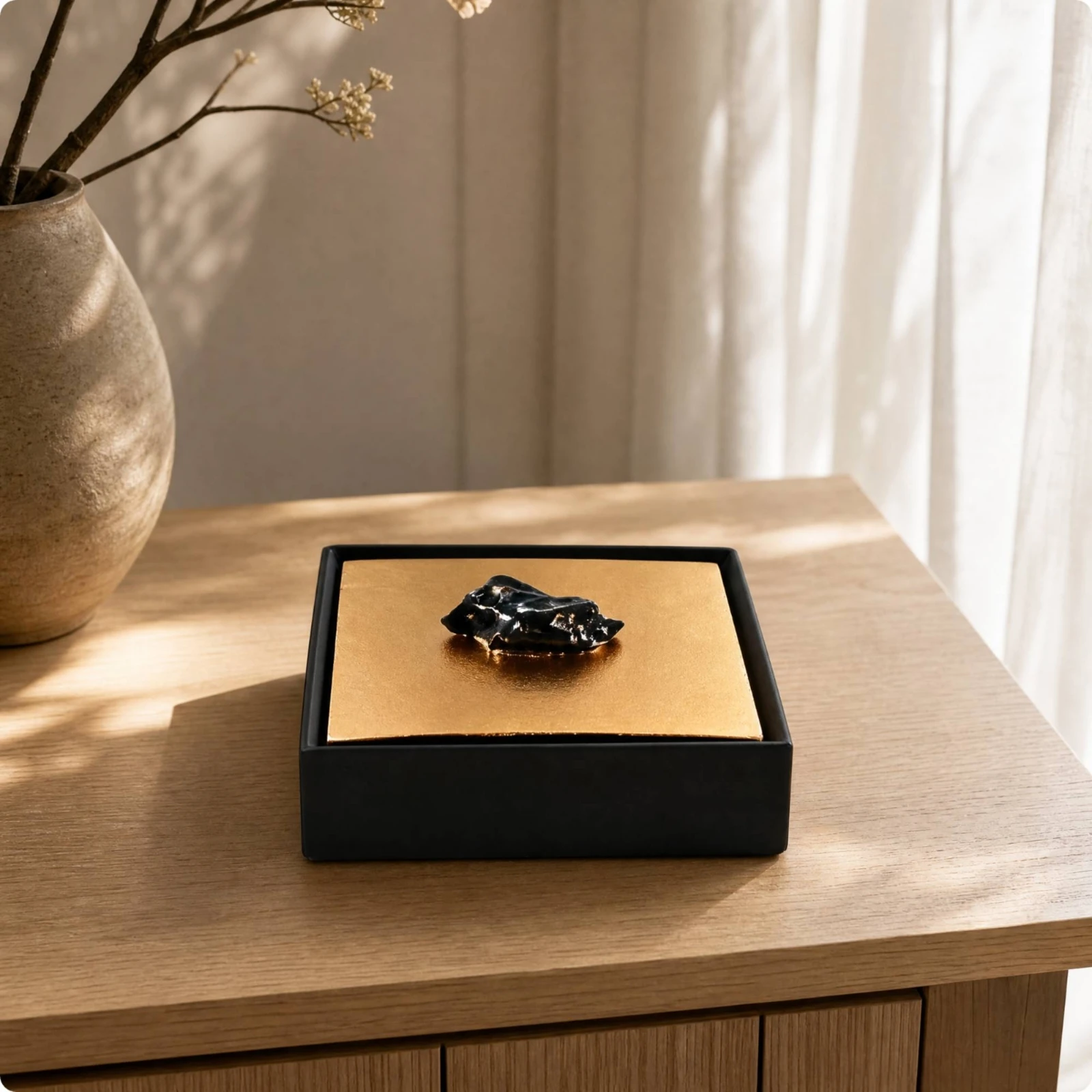 Geometric Decorative Storage Box Multipurpose Synthetic Resin Decorative Box Minimalist Vintage-Inspired for Study