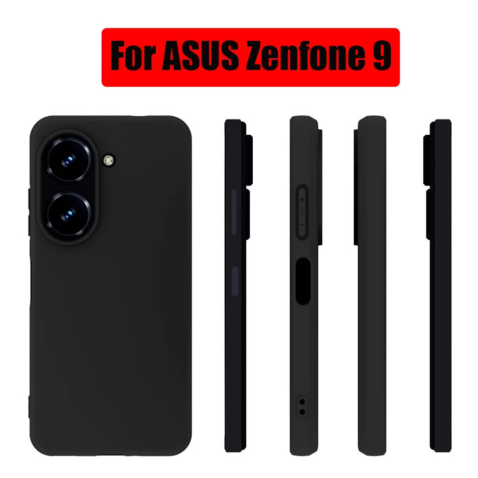 For ASUS Zenfone 9 Case Black Matte Non-Slip Skid-proof  Soft TPU Silicone Case Cover For ASUS Zenfone 10