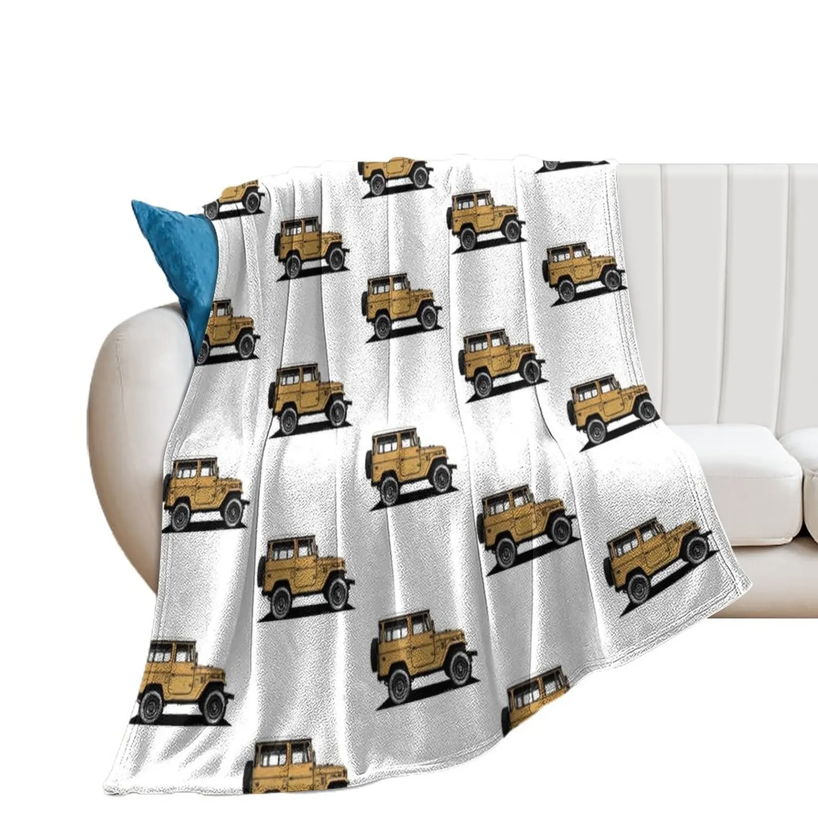 

Toyota FJ40 Land Cruiser Mustard Yellow Throw Blanket Personalized Gift christmas decoration Blankets