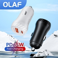 Olaf 165W PD Type C USB Car Charger Fast Charging Mini Mobile Phone Car Charger Adapter For iphone Huawei Samsung Xiaomi Tablet