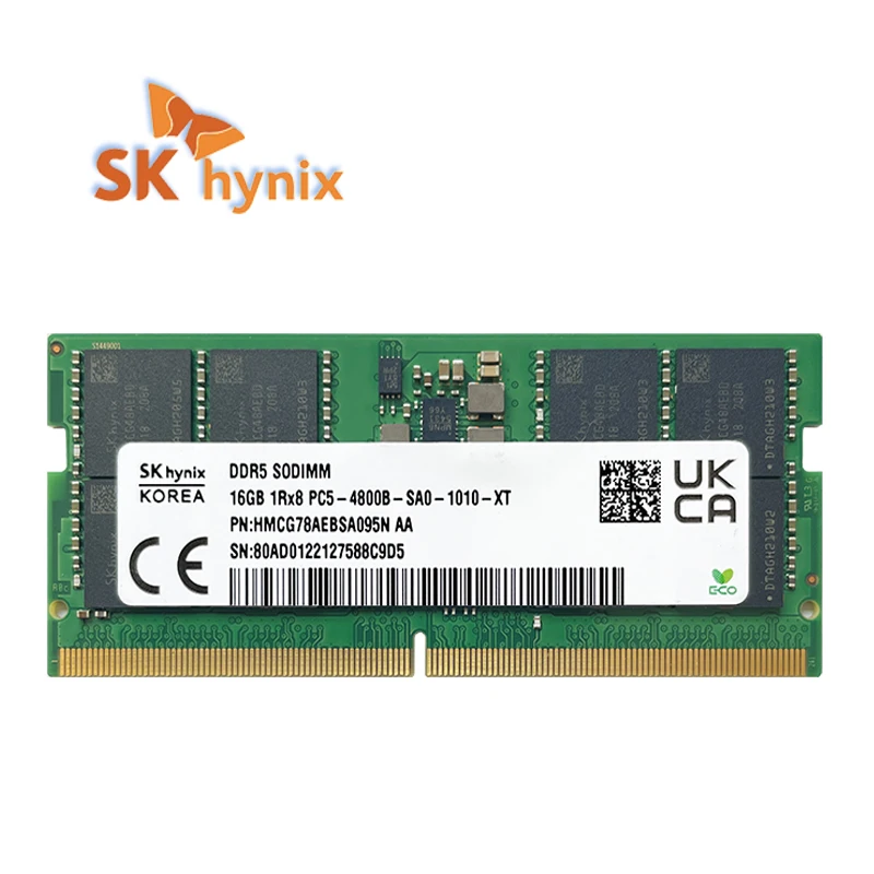 SK 하이닉스 노트북 메모리 SODIMM 미니 호스트, DDR5, 16GB, 4800MHz RAM, 1Rx8, PC5-4800B 