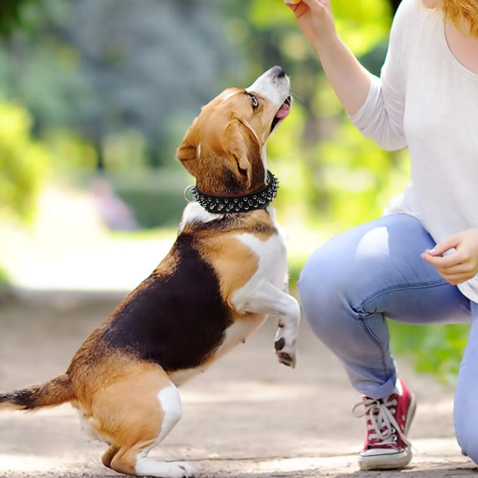 

Adjustable Dog Collar Black Studded Neck Chain Decorative Girl Pet Collars Spiked Rivet Necklace Cat Dog spiked unique puppy