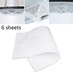 6 Sheets Cooker Hood Grease Filter Extractor Fan Cut To Fit Kitchen Flame-retardant Non-woven Fabric Range Hood Filter Sets