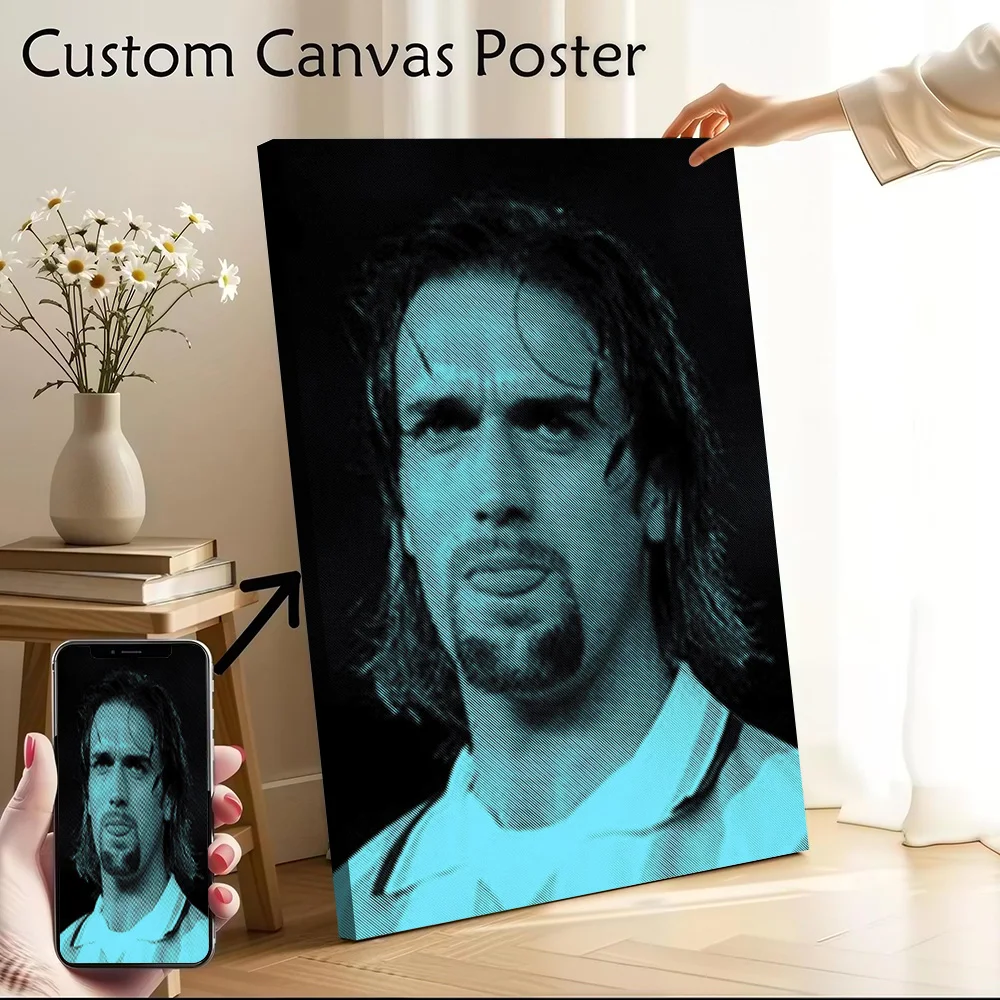 Pôster em Tela Personalizável Gabriel Omar Batistuta: Arte de Parede Impressa para Decoração de Quarto de Fãs e Estética Wand Deko